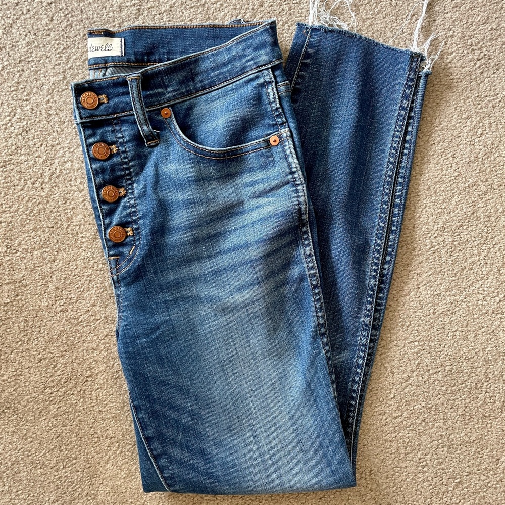 Madewell Crop Button Front High Rise Jeans